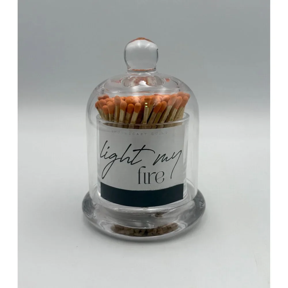 New Zodax Apothecary Guild Light My Fire Home Decor Matches with Glass Dome